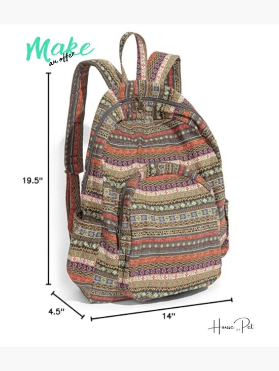 Canvas Casual Daypack Backpack Large Capacity Foldable Travel main image 4